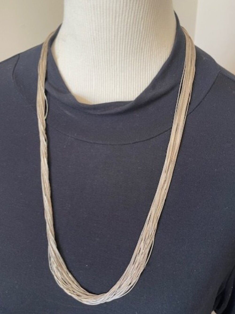 Liquid Silver Necklace 30" long